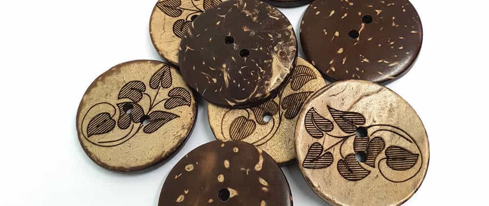 27mm Round Leaf Coconut button