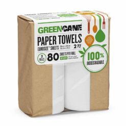 Greencane bamboo paper towels 2 pack plastic free kitchen roll