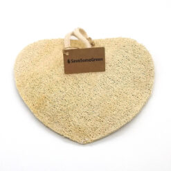 heart shaped natural loofah sponge plastic free exfoliating scrubby by Save Some Green