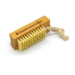 Save Some Green plastic free bamboo nail brush with sisal bristles and hanging rope loop