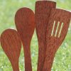 Coconut wood utensil set plastic-free cooking utensils made from coconut palm wood