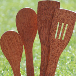 Coconut wood utensil set plastic-free cooking utensils made from coconut palm wood