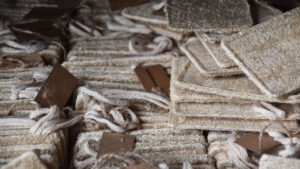 natural loofah sponge scrubbies stacked together plastic free cleaning and exfoliating sponges