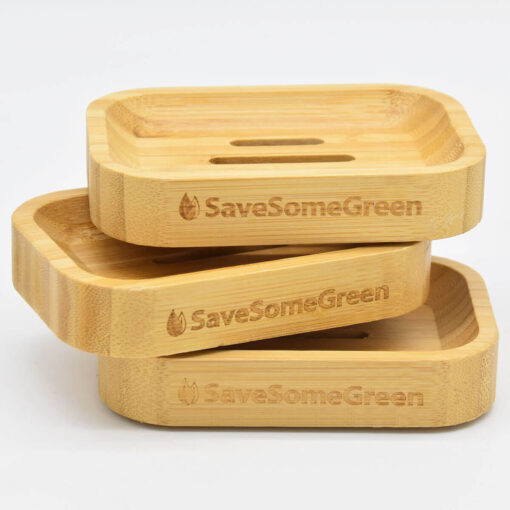 Bamboo soap dish for solid soap bars